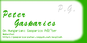 peter gasparics business card